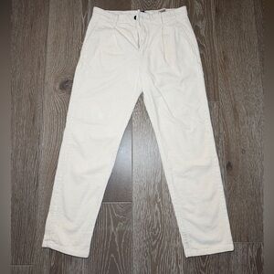 H&M Cream Corduroy Pants men 8 / 30x28 Off White Straight Leg